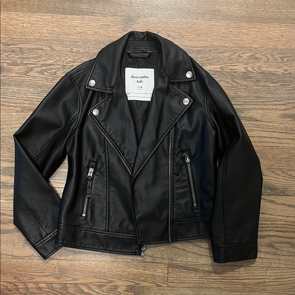 Abercrombie Kids Black Faux Leather Jacket